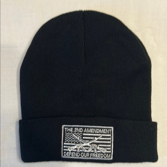Other - Defend freedom NWOT Black Beanie with Embroidered Patch
